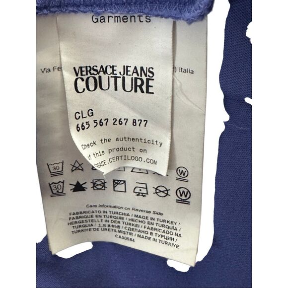 Versace Jeans Couture royal blue cotton t-shirt with a logo print - Picture 4 of 4